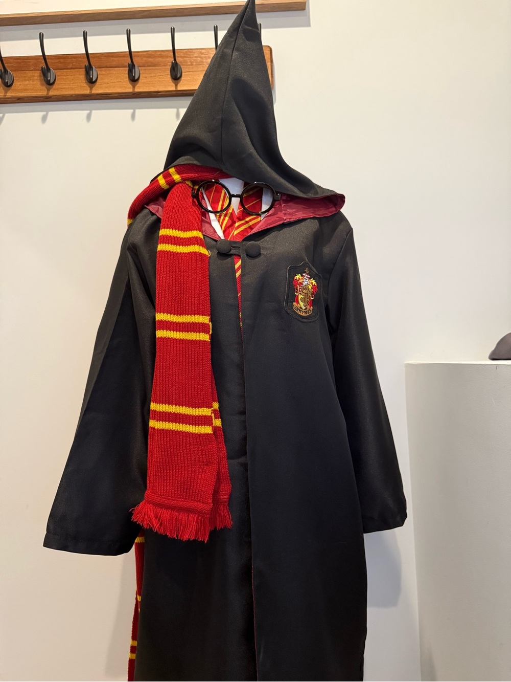 Harry Potter Gryffindor Wizard Costume Robe with Scarf, Tie, and Glasses